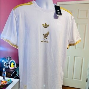White and Gold Mexico Jersey